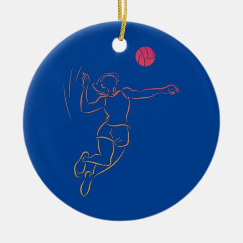 Womens Cute Beach Volleyball Girl Volleyball Ceramic Ornament