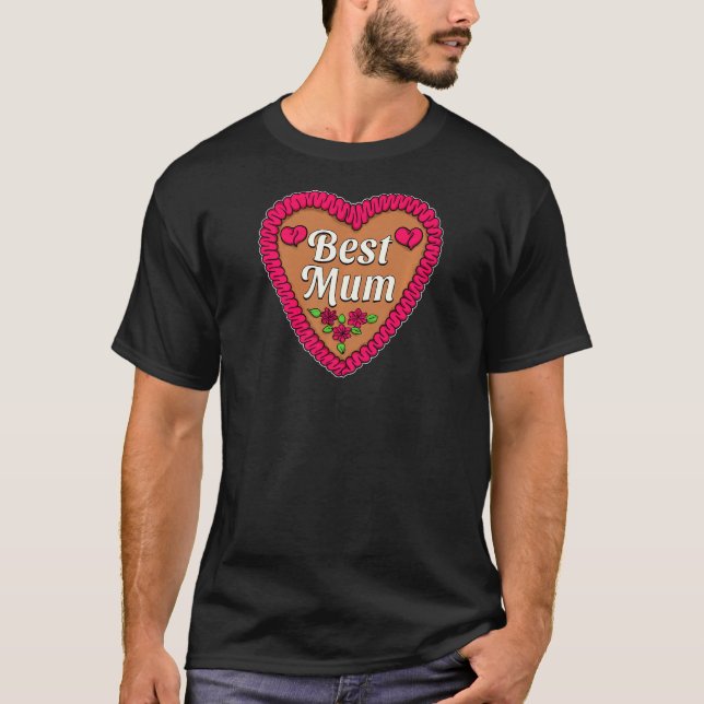 Womens Cute Best Mum Heart Mother's Day T-Shirt (Front)