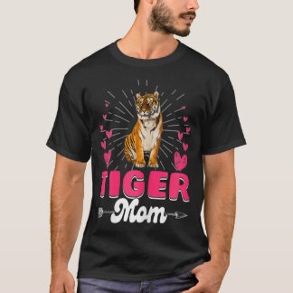 Womens Cute Best Tiger Mom Mama Family Mother's Da T-Shirt