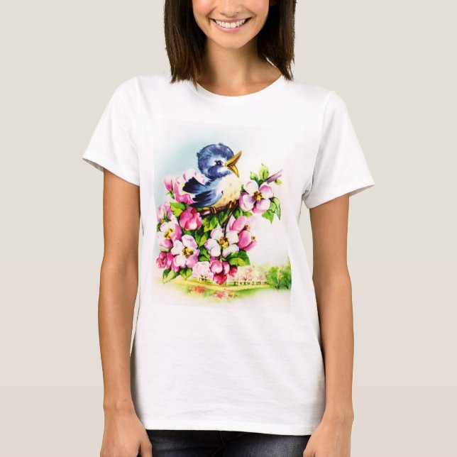 womens cute bird lovers t-shirt (Front)