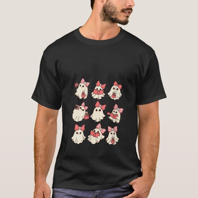 Womens Cute Booooks Halloween Boo Read Books V Nec T-Shirt (Front)