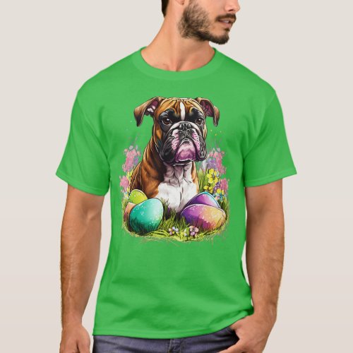 Womens Cute Boxer Easter Eggs Dog Costume Womens M T_Shirt