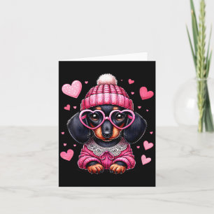 Women's Cute Dachshund Valentines Heart Dog Lover  Card