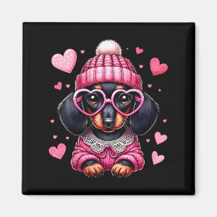 Women's Cute Dachshund Valentines Heart Dog Lover  Magnet