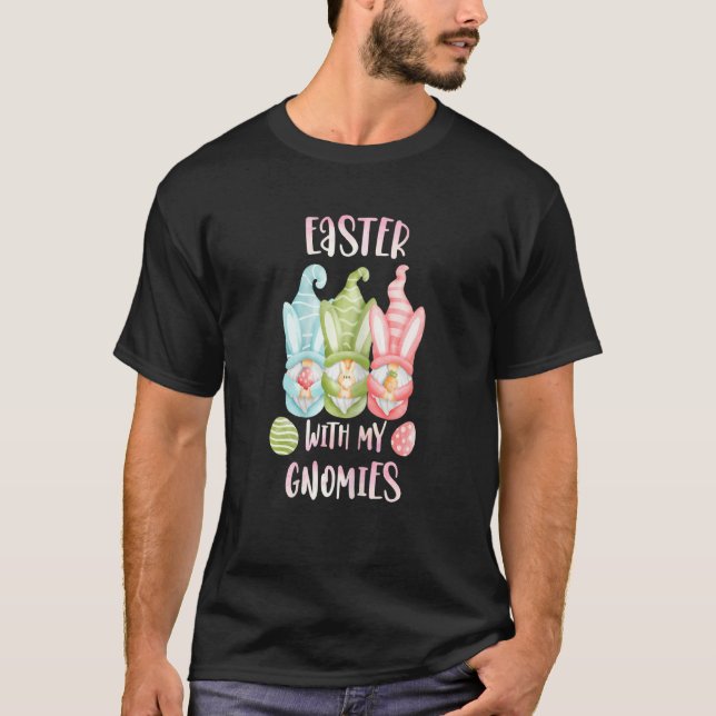 Womens Cute Easter Egg Gnome Funny Easter With My  T-Shirt (Front)