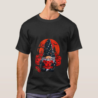Womens Cute Gnome Pumpkin Moon Funny Boys Girls Ha T-Shirt