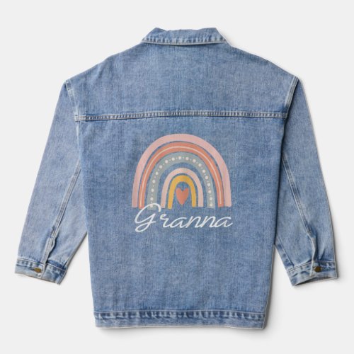Womens Cute Granna Rainbow For Women Grandma Chris Denim Jacket