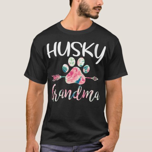 Womens Cute Husky Grandma Siberian Husky Lover Cos T_Shirt