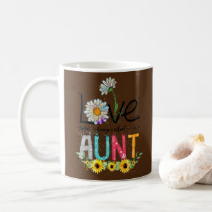 Womens Cute I Love Being Called Aunt Sunflower Coffee Mug