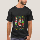 Womens Cute Jack Russell Terrier Dog In Christmas  T-Shirt