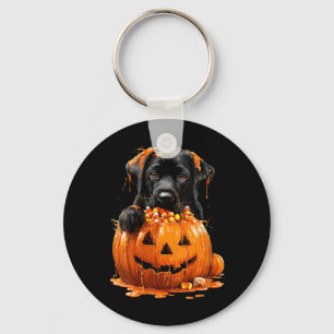 Womens Cute Labrador Dripping Pumpkin Candy Corn Keychain