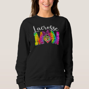 Womens Cute Lacrosse Mom Tie Dye Sport Leopard Mo Sweatshirt