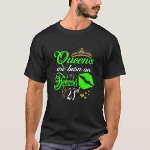 Womens Cute Lip Print Queens Are Born On September T-Shirt