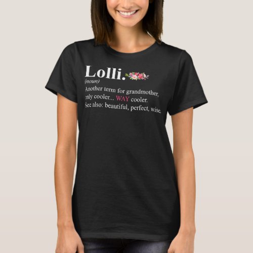 Womens Cute Lolli Definition Grandma Floral T_Shirt