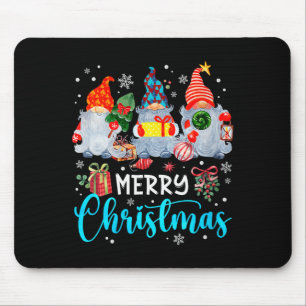 Womens Cute Merry Christmas Gnome Snowflakes Xmas Mouse Pad