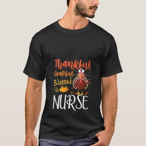 Womens Cute Nurse Turkey Doctor Thankful Blessed H T_Shirt