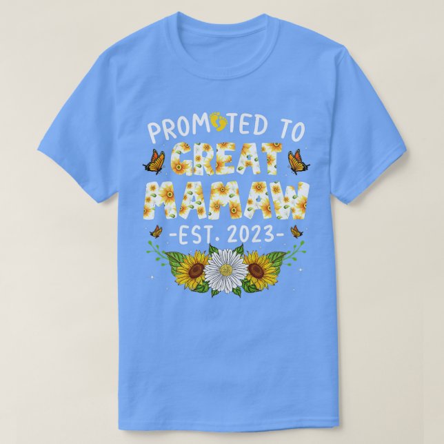 Womens Cute Promoted To Great Mamaw Est 2023 New M T-Shirt (Design Front)