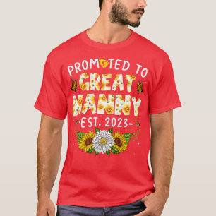 Womens Cute Promoted To Great Nanny Est 2023 New M T-Shirt