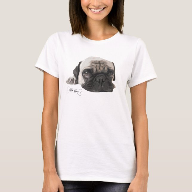 Women's Cute Pug T-Shirt (Front)