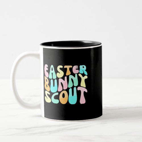 Womens Cute Retro Wavey Easter Bunny Scout Egghunt Two_Tone Coffee Mug