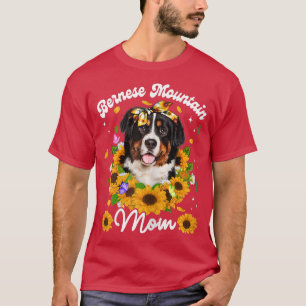 Womens Cute Siamese Cat Mom Sunflower Mothers Day  T-Shirt