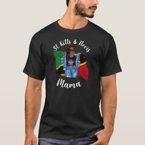 Womens Cute St Kitts And Nevis Mama Proud Flag Pat T_Shirt