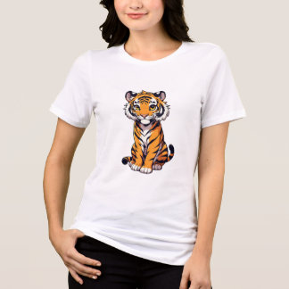 Women's Cute Tiger T-shirt Tri-Blend Shirt