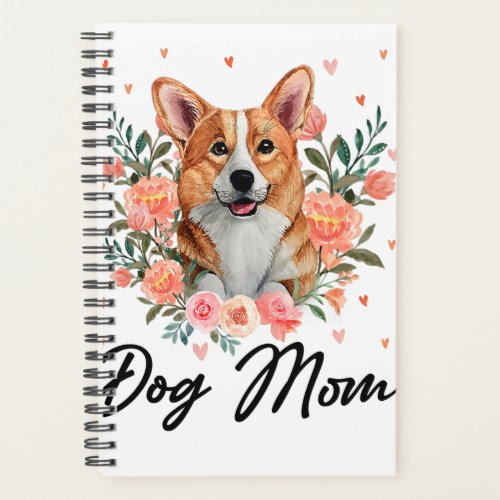 Womens Cute Welsh Corgi Mom Flower Dog Lover Gifts Planner