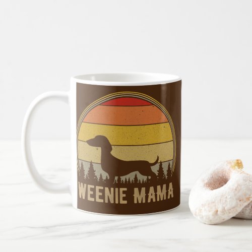 Womens Dachshund Dog Funny Weiner Dog Weenie Mama Coffee Mug
