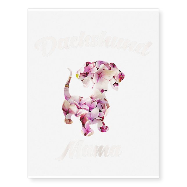 Womens Dachshund Mama Cute Mom Wiener Doxie Lover Temporary Tattoos (Front)