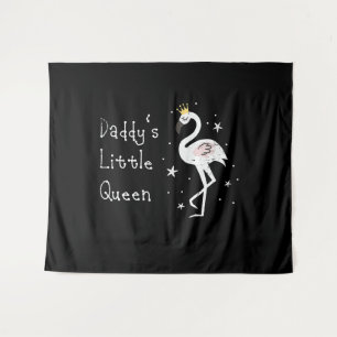 Womens Daddys Little Queen Cute Flamingo Tapestry