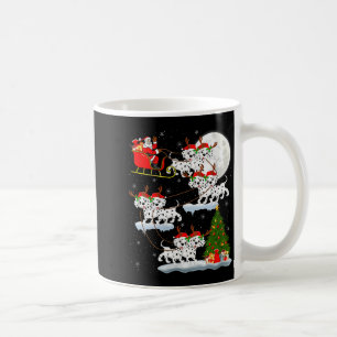 Womens Dalmatian Dog Santa Sleigh Flying Funny Mag Coffee Mug