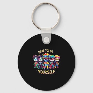 Womens Dare To Be Yourself Autism Awareness Superh Keychain