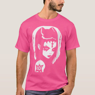 Womens Dark Art Occult Gothic Batcave Girl Post Pu T-Shirt