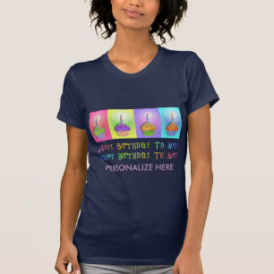 Women's Dark Tees - Birthday Cupcakes