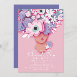 Women's Day Brunch Modern Girly Floral Invitation