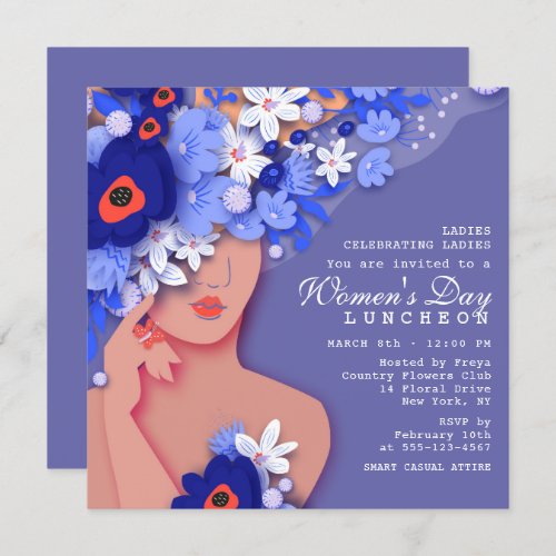 Womens Day Luncheon Modern Girly Floral Invitation