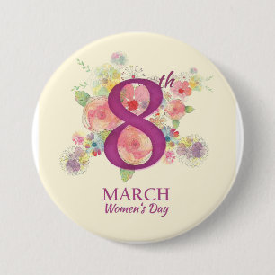 Women's Day March 8th  Button
