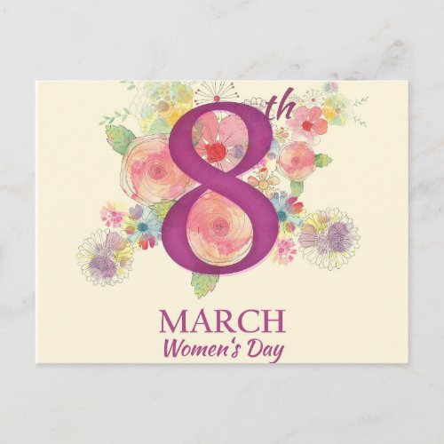 Womens Day March 8th Postcard