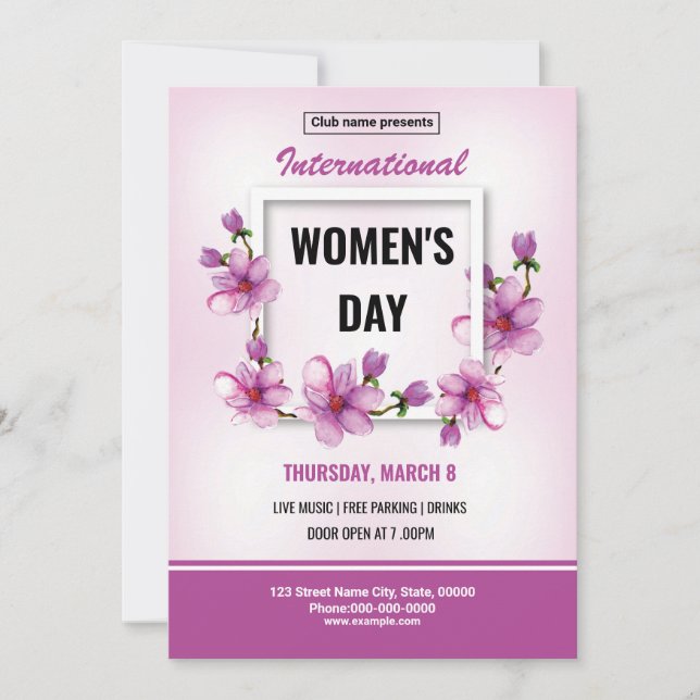 Women's Day Party Invitation Flyer (Front)