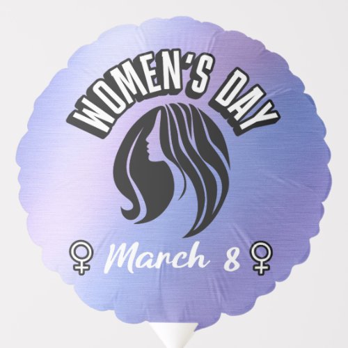 Womens Day Silhouette Logo Balloon