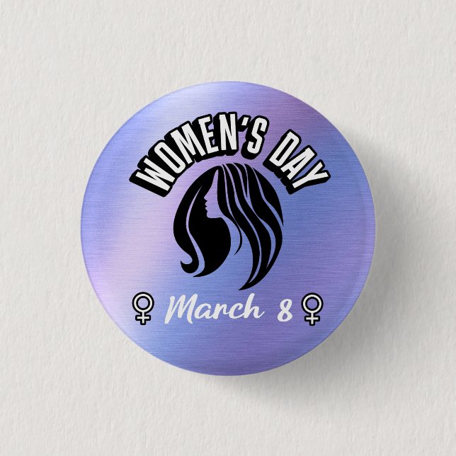 Women's Day Silhouette Logo Button (Front)