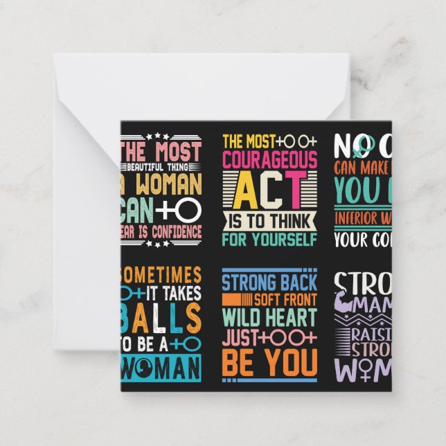 Women's Day T-shirt Design Note Card (Front)