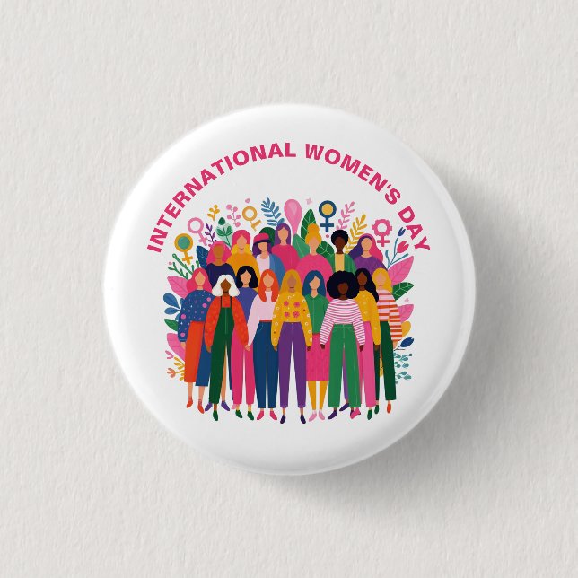 Women's Day Unity March 8th Button (Front)