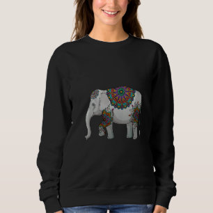 Womens Decorative Elephant Sweatshirt