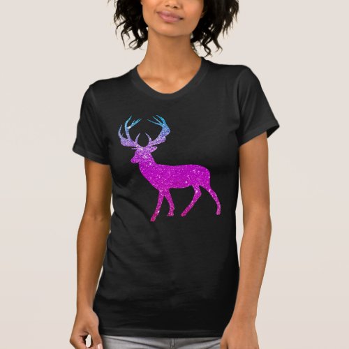 Womens Deer Shirts  Glitter Womens T_Shirts