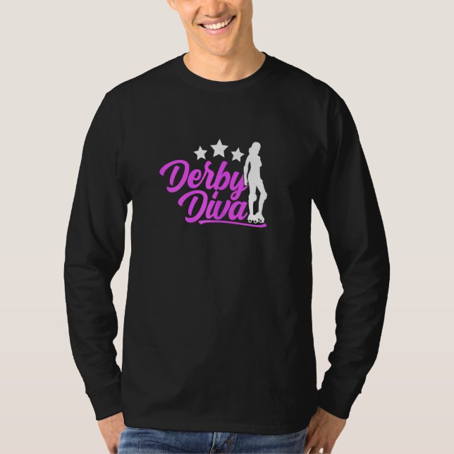 Womens Derby Diva  Roller Derby T-Shirt (Front)