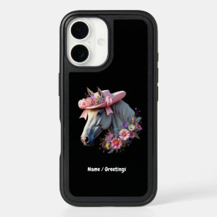 Women's Derby Horse Pink Sun Hat Stylish Horse iPhone 16 Case