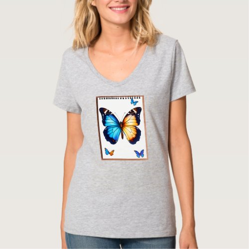 Womens Designed V_Neck T_Shirt