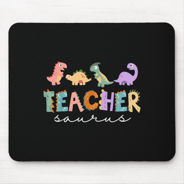 Womens Dinosaur Teacher Teachersaurus Rex Funny Di Mouse Pad (Front)